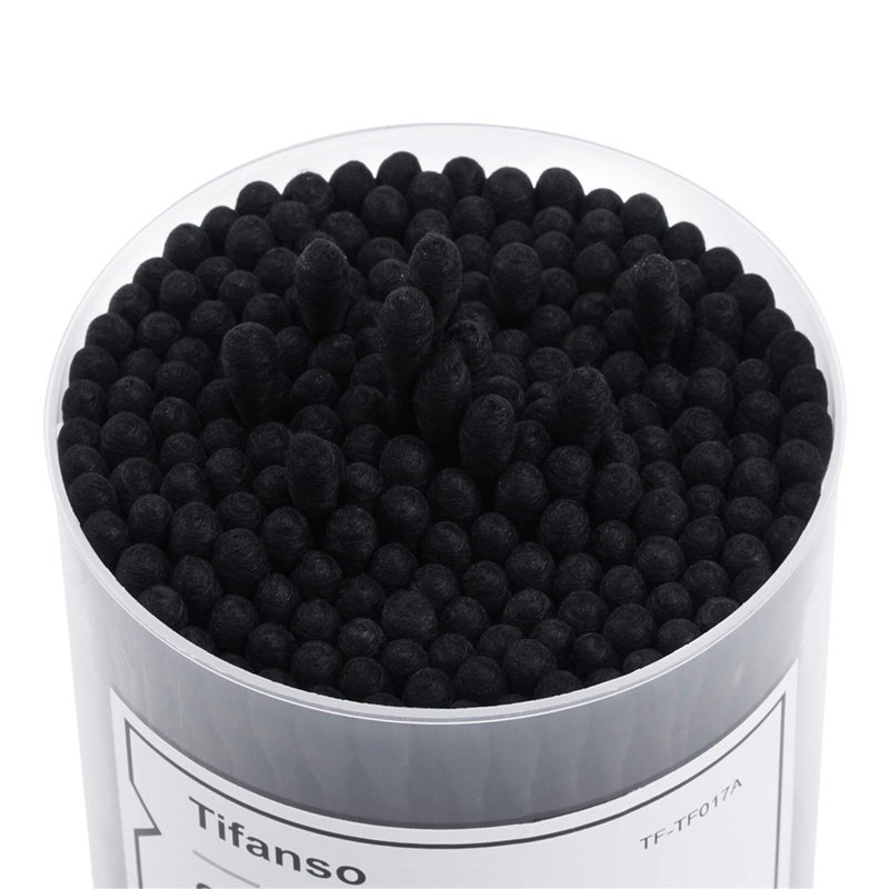 tifanso 200 Count Black Cotton Swabs, Natural Black Double Tipped Cotton Buds, Cruelty-Free Ear Swabs, Chlorine-Free Hypoallergenic - Image 4