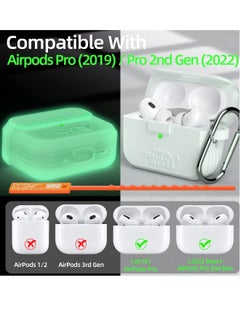 Generic Rugged Military Grade Headphone Protective Cover for AirPods Pro 2nd and 1st Generation, Nightglow Clear Case for 2022 and 2019 Charging  - Image 2