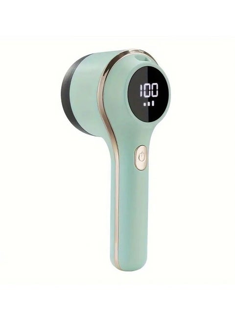 Fabric Shaver and Lint Remover, Electric Lint Remover, USB Rechargeable Model Sweater Defuzzer, 3 Speed Sweater Defuzzer with LED Display Screen for Clothes, Furniture (Green)