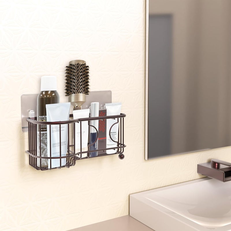 Simple Houseware 6 Slots Toothbrush Holder Adhesive Wall Organizer, Bronze - Image 4