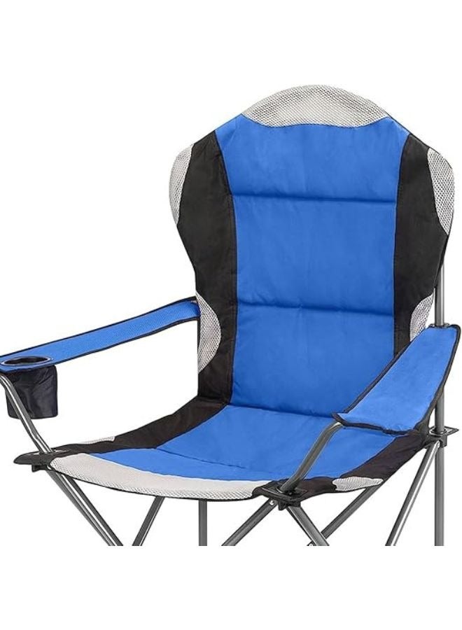 Harmony Home Harmoney Home Heavy-Duty Folding Camping Chair – Luxury Padded High-Back Chair with Cup Holder – Blue Alloy Steel Frame (60 x 60 x 105 cm)  - Image 4