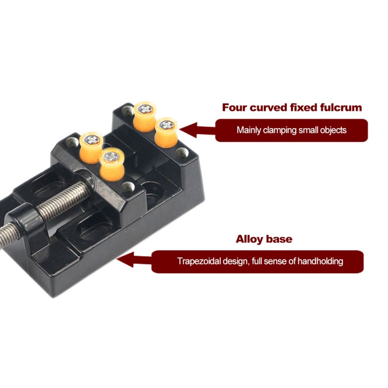 Miniature Vice: 55mm Wide Jaw Premium Aluminium Alloy & Plastic Construction - Long Lasting Durability Precision Grip Portable Vice for Clamping Irregular Walnut Bodhi Seeds Small Objects - Image 3