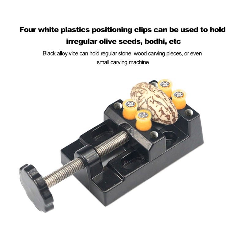 Miniature Vice: 55mm Wide Jaw Premium Aluminium Alloy & Plastic Construction - Long Lasting Durability Precision Grip Portable Vice for Clamping Irregular Walnut Bodhi Seeds Small Objects - Image 2