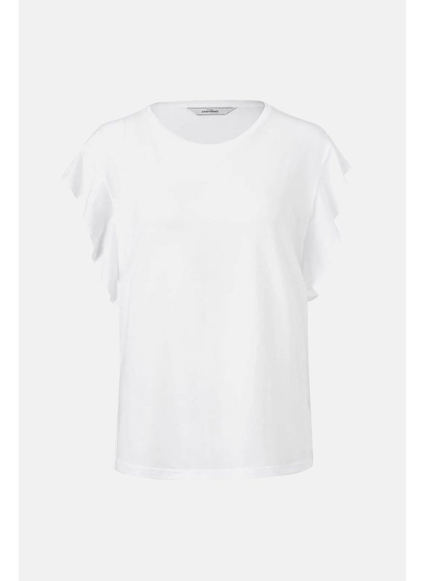 Tchibo Women Plain Short Sleeve Shirt, White  - Image 2