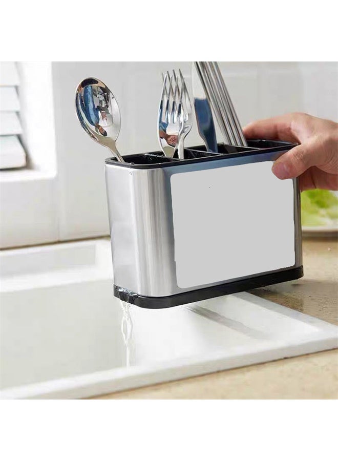 هومستر حامل أدوات المائدة، من الفولاذ المقاوم للصدأ عالي الجودة، تخزين لمنظم سطح المطبخ، أدوات الطهي، تنظيم المطبخ، تخزين وحامل أدوات المائدة - Image 4