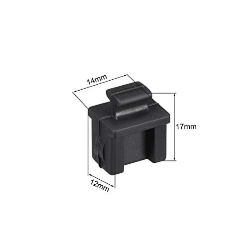 uxcell غطاء حماية سيليكون SFP من uxcell 20 قطعة، غطاء منفذ مضاد للغبار 14 مم × 12 مم × 17 مم أسود - Image 2