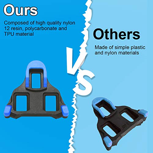 NAACOO Bike Cleats Compatible with Shimano SPD-SL SH10 SH11 SH12 Cleats & Locking Road Pedals, 3-Hole Cycling Shoes Clips, Top Power Transfer, Easy Release, 0°/2°/6° Float - Image 2