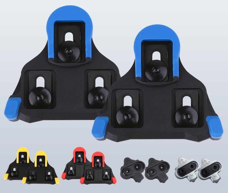 NAACOO Bike Cleats Compatible with Shimano SPD-SL SH10 SH11 SH12 Cleats & Locking Road Pedals, 3-Hole Cycling Shoes Clips, Top Power Transfer, Easy Release, 0°/2°/6° Float - Image 1