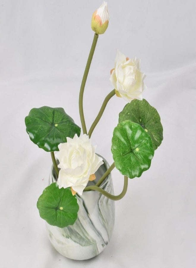 DODXIAOBEUL Artificial Flower Water Lily,Silk Plants Floating Flowers,Plastic Flowers Lotus Flowers,Realistic Fake Flowers Lotus Decor Used for Fish Tank Decoration Home Decor (3, White) - Image 3