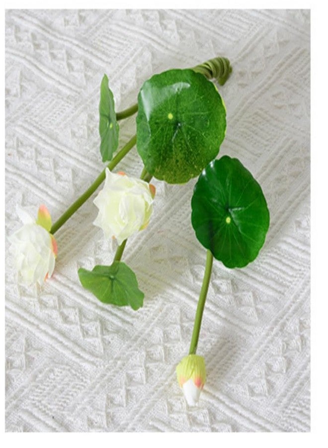 DODXIAOBEUL Artificial Flower Water Lily,Silk Plants Floating Flowers,Plastic Flowers Lotus Flowers,Realistic Fake Flowers Lotus Decor Used for Fish Tank Decoration Home Decor (3, White) - Image 5