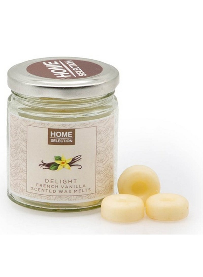 HOME SELECTION Single Wick Jar Delight French Vanilla Scented Wax Melts Home Fragrance - Image 2