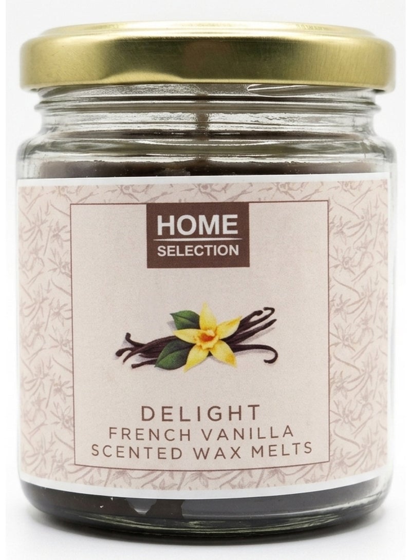 HOME SELECTION Single Wick Jar Delight French Vanilla Scented Wax Melts Home Fragrance - Image 1