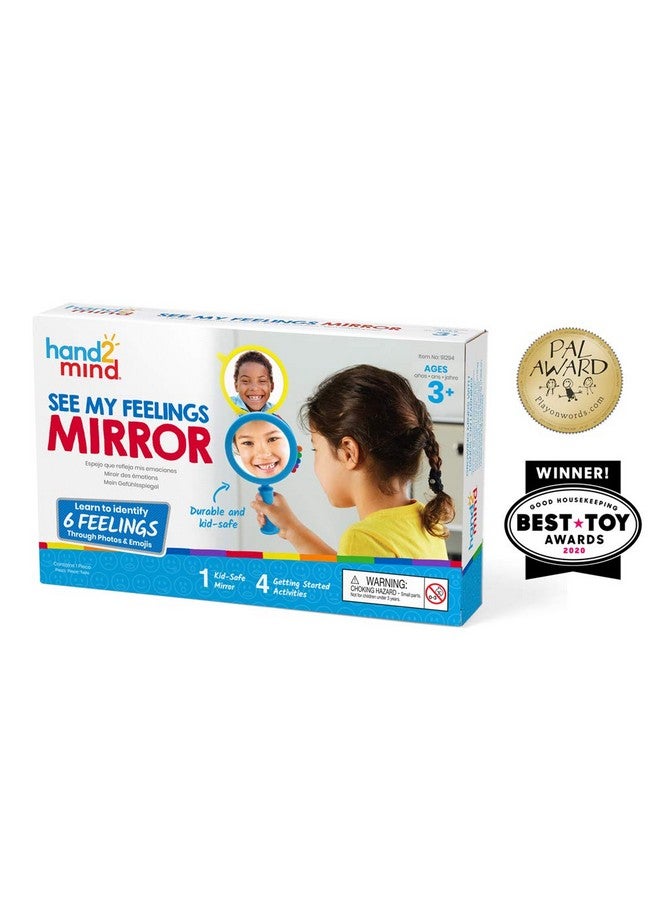 hand2mind hand2mind See My Feelings Mirror, Play Therapy Toys, Mindfulness for Kids, Emotional Regulation for Kids, Social Emotional Learning Activities, Calm Down Corner Supplies, Calming Corner (Set of 1) - Image 3