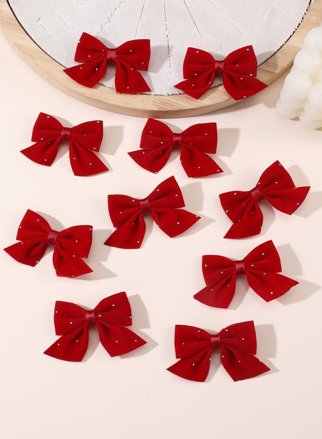 Take Two Set of 10 - Solid  Bow Hair Clips - Image 4