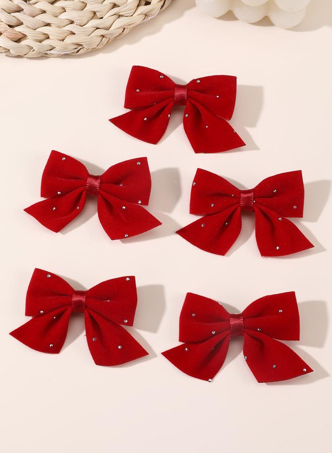 Take Two Set of 10 - Solid  Bow Hair Clips - Image 2