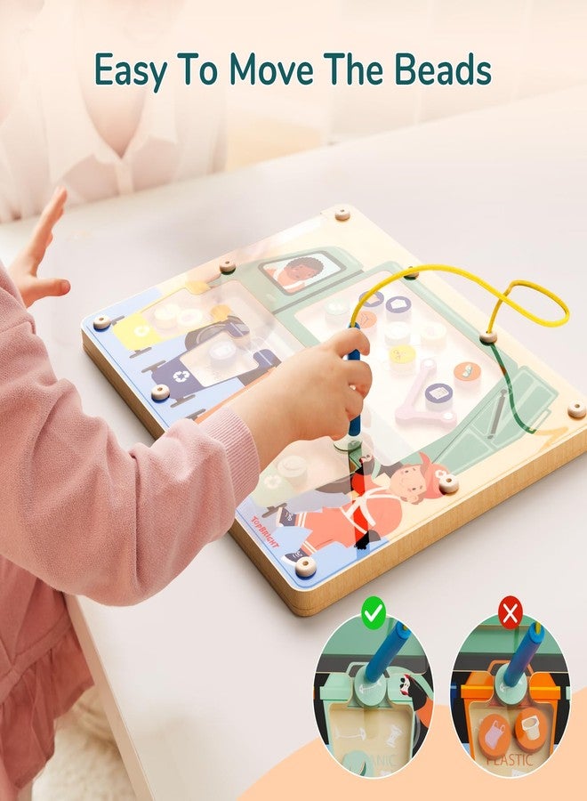 TOP BRIGHT Magnetic Maze Board for 3 4 5 Years Old, Trash Truck Toy, Montessori Busy Board for Toddlers 3-5, Garbage Truck Toys, Toddler Fine Motor Skills Toys, Travel Toy for Boys Girls 3 Years Old - Image 5
