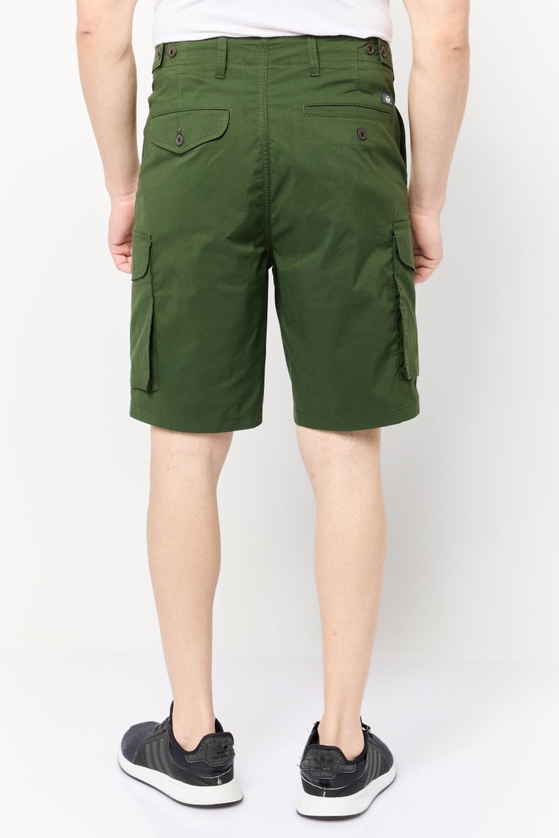 DOCKERS Men Relaxed Fit Plain Cargo Shorts, Dark Green - Image 3