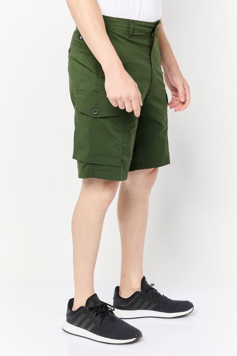 DOCKERS Men Relaxed Fit Plain Cargo Shorts, Dark Green - Image 2