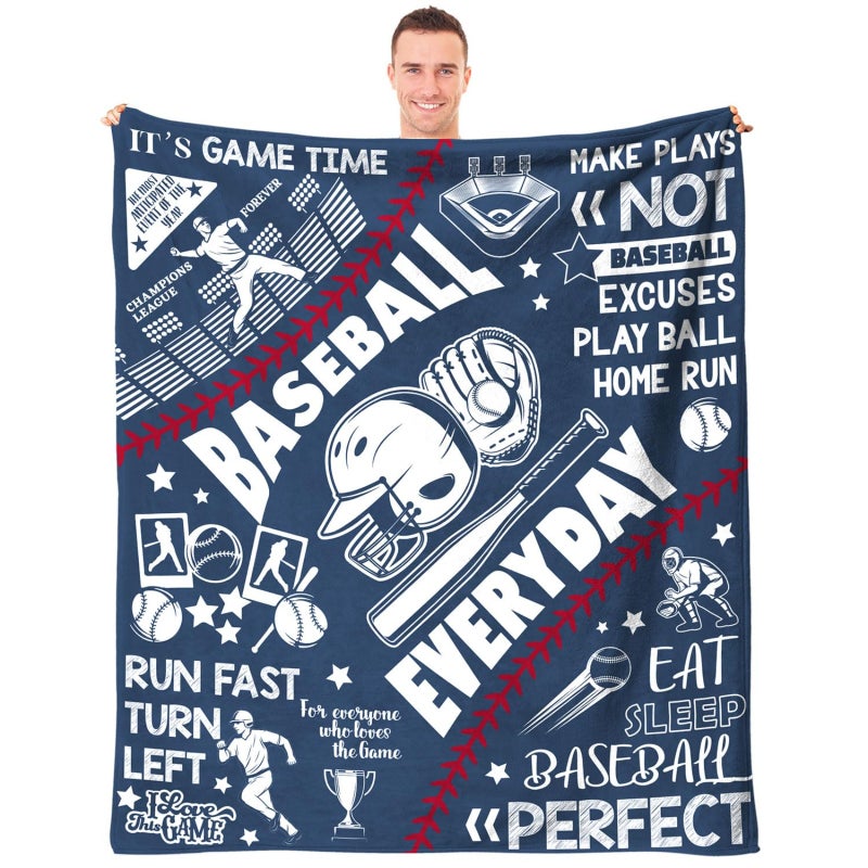 Sports-themed suede casual blanket, flannel sports blanket, men's fleece blanket for sofas, beds, home decor (60 "x 80", 150x200cm) - Image 1