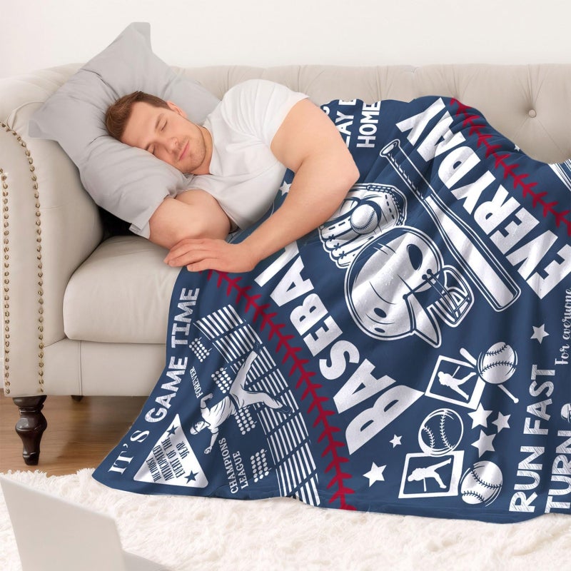 Sports-themed suede casual blanket, flannel sports blanket, men's fleece blanket for sofas, beds, home decor (60 "x 80", 150x200cm) - Image 2