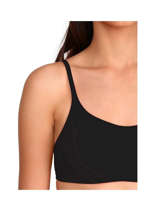 Jockey BLACK SS12 Women Wire free Non Padded Super Combed Cotton Elastane Stretch Full Coverage Beginners Bra with Adjustable Straps for Women | Best Price UAE