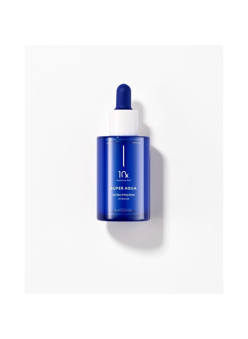 Missha Korean 10 X Super Aqua Ultra Hyalron Ampoule , With Hyaluonic Acid , To Calm Down Sensitive Skin 47ml - Image 4