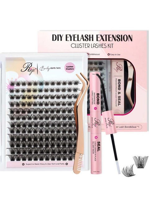 Lash Clusters 144Pcs With Strong Hold Bond Seal Lash Glue And Eyelash Extenisons Kit And Applicator Clusters Lashes Kit 816Mm D Curl Individual Lashes Diy At Home（01）