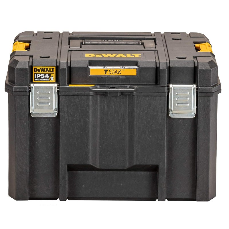 DEWALT DEWALT DWST833461 TSTAK HeavyDuty Portable Plastic Deep Box With Removable Half Size Internal Tote Tray IP54 Rated Waterseal 30 Kg Weight Capacity Metal Latches 44x332x302 cm  - Image 2