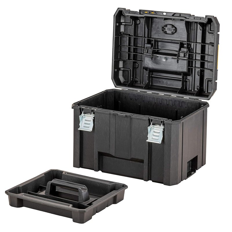 DEWALT DEWALT DWST833461 TSTAK HeavyDuty Portable Plastic Deep Box With Removable Half Size Internal Tote Tray IP54 Rated Waterseal 30 Kg Weight Capacity Metal Latches 44x332x302 cm  - Image 4
