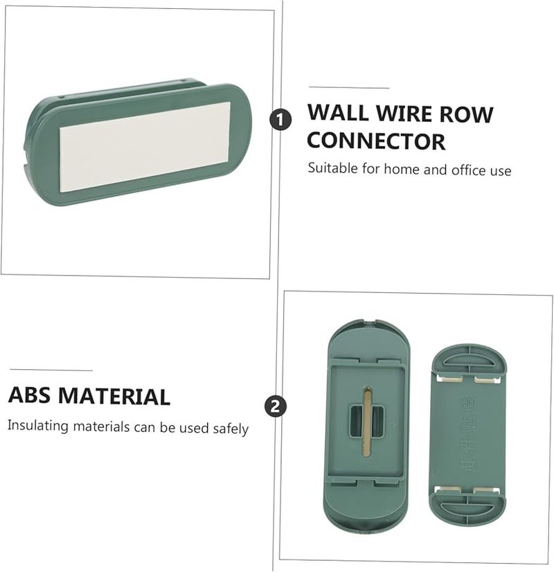 Green Wall Mount Flat Cord Power Strip Organizer Socket Holder - Image 5