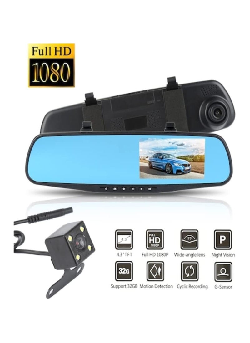 SHEZA STAR Vehicle Blackbox DVR Car Mirror Camera 1080P Dual Dash Camera Front & Rear View Camera HD Video Recorder 170° Wide Angle Support Night Vision G-Sensor Loop Recording Camera  - Image 2