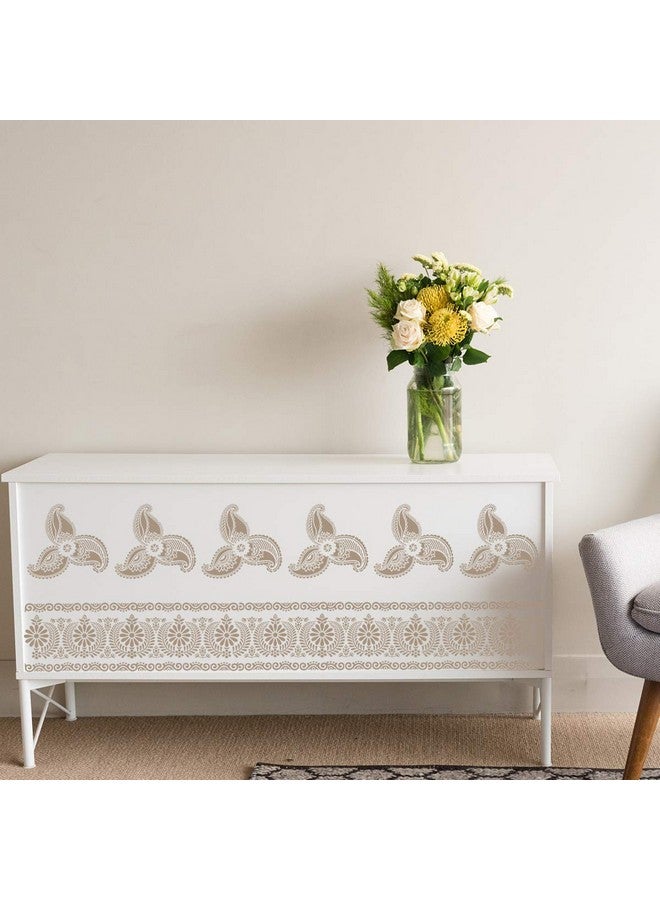 CODOHI Flower Border Stencils 8 Pcs Mandala Stencils For Painting On Wood Canvas Paper Wall Mandala Border Reusable Diy Craft Stencils 8.3X11.8 - Image 5