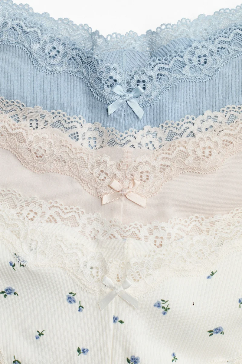 اتش اند ام سروال هيبستر من القطن والدانتيل - عبوة من 5 قطع