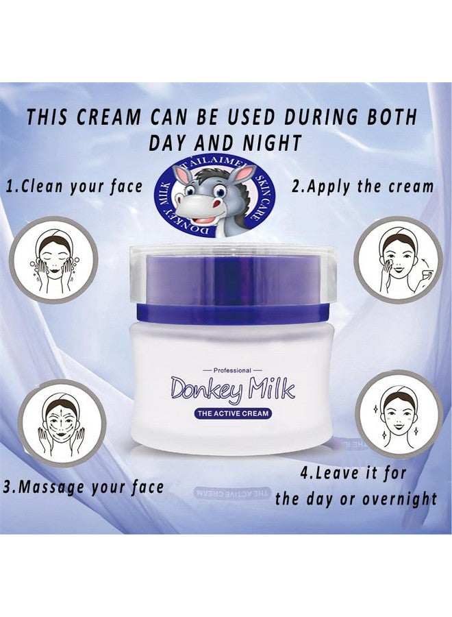 Grospe Donkey Milk Cream,Deeply Moisturizing Face Cream Reduces Wrinkles Repairs Dry Skin & Water Oil Balance Firm and Tight Skin Enhance Skin Elasticity Nourishing Cream Active Cream for All Skin Types - Image 5