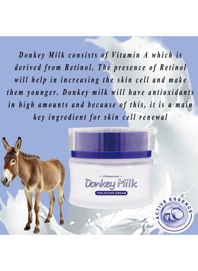 Grospe Donkey Milk Cream,Deeply Moisturizing Face Cream Reduces Wrinkles Repairs Dry Skin & Water Oil Balance Firm and Tight Skin Enhance Skin Elasticity Nourishing Cream Active Cream for All Skin Types - Image 2