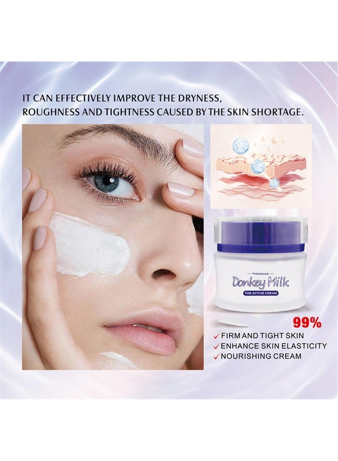 Grospe Donkey Milk Cream,Deeply Moisturizing Face Cream Reduces Wrinkles Repairs Dry Skin & Water Oil Balance Firm and Tight Skin Enhance Skin Elasticity Nourishing Cream Active Cream for All Skin Types - Image 3