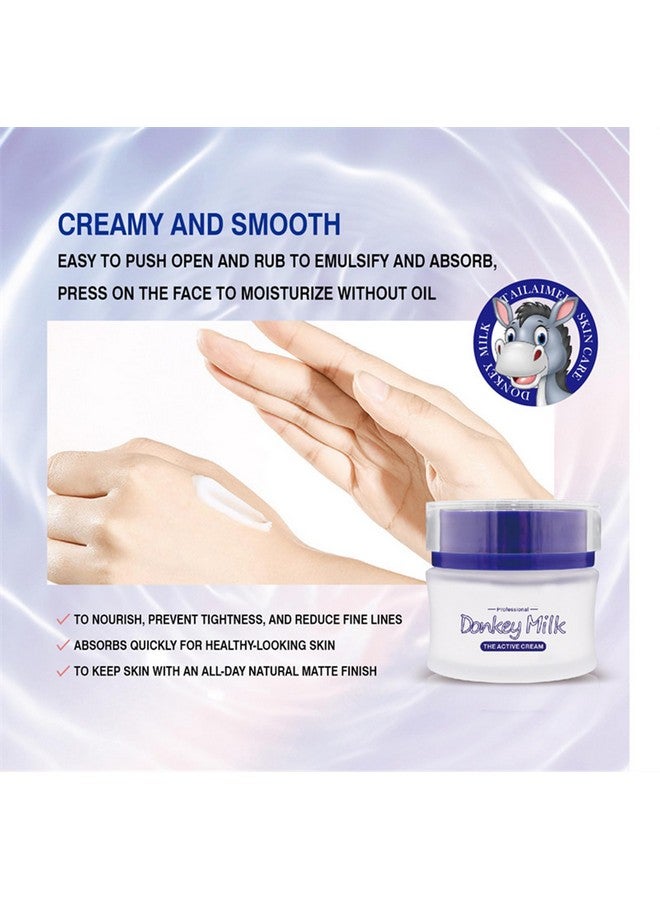 Grospe Donkey Milk Cream,Deeply Moisturizing Face Cream Reduces Wrinkles Repairs Dry Skin & Water Oil Balance Firm and Tight Skin Enhance Skin Elasticity Nourishing Cream Active Cream for All Skin Types - Image 4