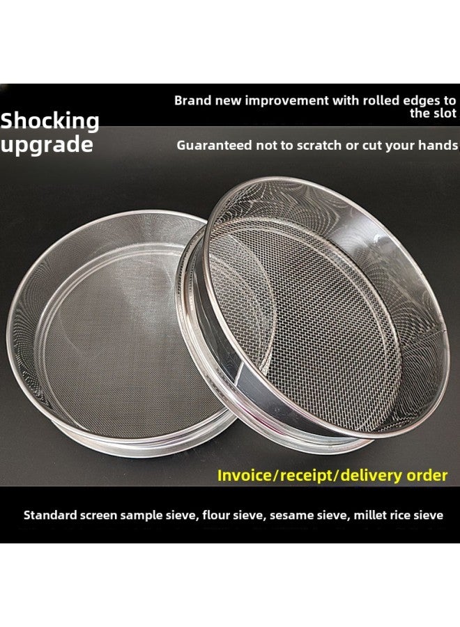 Sieve Stainless Steel Sesame Sieve Rice Sieve Rice Cake Sieve Cat Litter Dust Sieve Filter Screen Sieve Fine Household Sieve-Specification:∶diameter 20cm-Colour:150 Mesh Toner - Image 4
