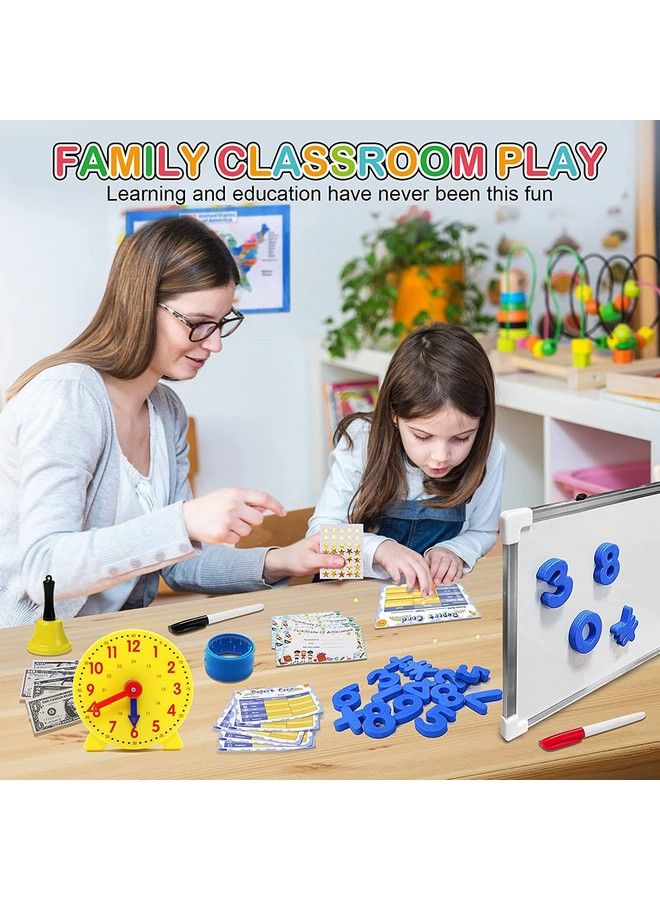 Alritz Pretend Play Teacher Set Classroom Learning Education Gifts Includes Reusable White Board Bell Clock And More Be Teacher Or Student Toy Gift For Boys Girls 5 6 7 8 9 10 11 12 Years Old - Image 3