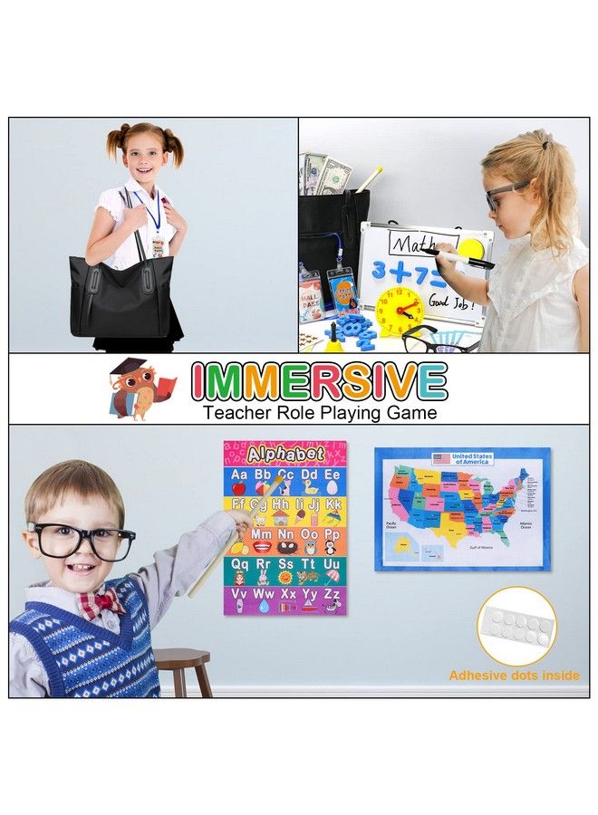 Alritz Pretend Play Teacher Set Classroom Learning Education Gifts Includes Reusable White Board Bell Clock And More Be Teacher Or Student Toy Gift For Boys Girls 5 6 7 8 9 10 11 12 Years Old - Image 4