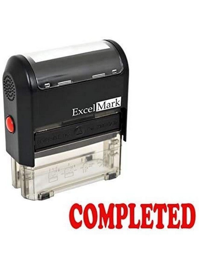 ExcelMark Completed Self Inking Rubber Stamp Red Ink - Image 2