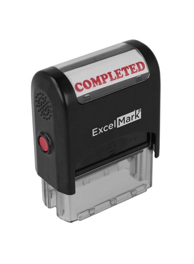 ExcelMark Completed Self Inking Rubber Stamp Red Ink - Image 1