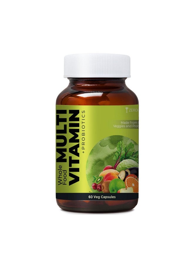 ZEROHARM Multivitamin + Probiotics for Men & Women - Plant-Based Daily Supplement with 25 Probiotic Strains - Boosts Immunity, Energy & Digestion - Whole Food Vitamins & Minerals - 60 Veg Capsules - Image 1