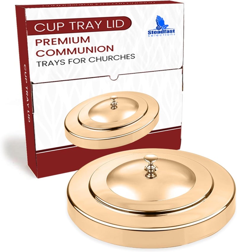 Steadfast Selections (Cup Tray Lid) Gold Premium Communion Trays for Churches | Stainless Steel Communion Ware Set, Supplies | 40 Cup Tray - Image 1