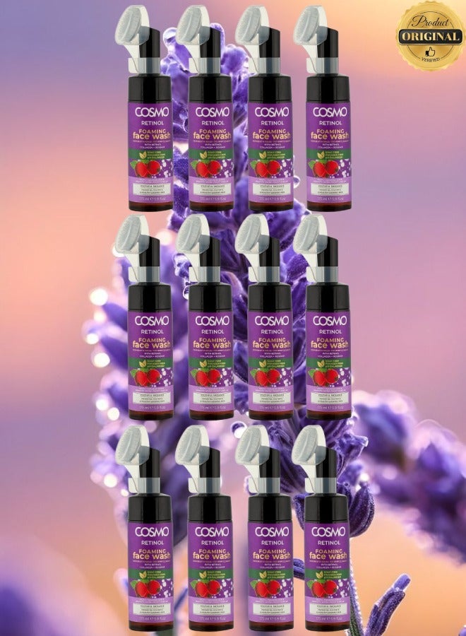 COSMO 12 Pieces Cosmo Retinol Foaming Facial Wash With Brush 175ML  - Image 1
