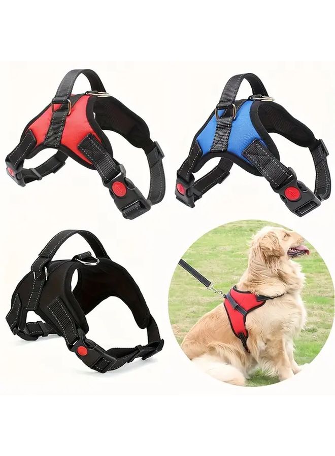 Red XL Adjustable No Pull Reflective Dog Harness With Handle - Image 1