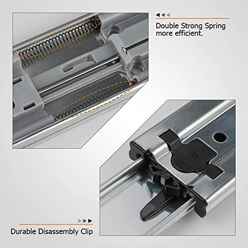 LONTAN 5 Pairs 18 Inch Soft Close Drawer Slides Side Mount Heavy Duty Cabinet Drawer Glides Ball Bearing Full Extension Kitchen Cabinet Rails 100 LB Capacity - Image 4