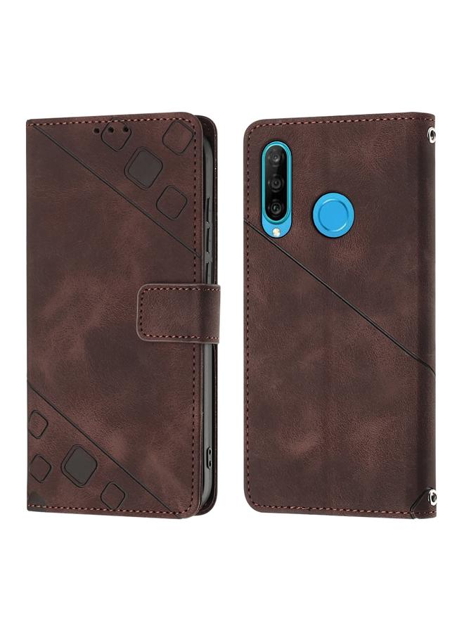 زبون جراب لهاتف Huawei P30 lite مصنوع من الجلد المنقوش بملمس ناعم - Image 2