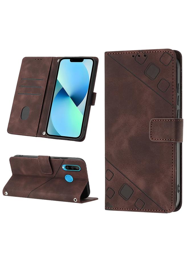 زبون جراب لهاتف Huawei P30 lite مصنوع من الجلد المنقوش بملمس ناعم - Image 1