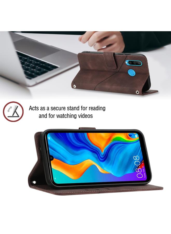 زبون جراب لهاتف Huawei P30 lite مصنوع من الجلد المنقوش بملمس ناعم - Image 4